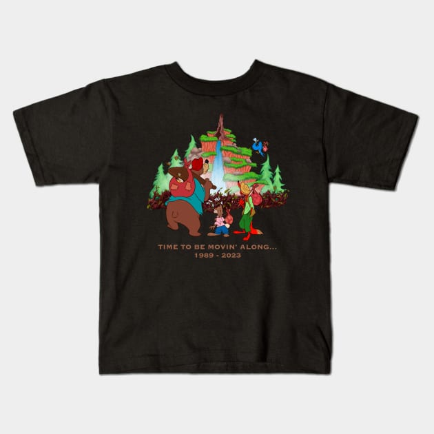 Time to be movin' along... - Splash Mountain Kids T-Shirt by D. Newzy